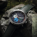 Sternglas Tachymeter 42mm Watch S01-TY06-MO17, Blue Dial, Sapphire Crystal, Modena 20 Green Leather Strap, 5 ATM Water Resistant