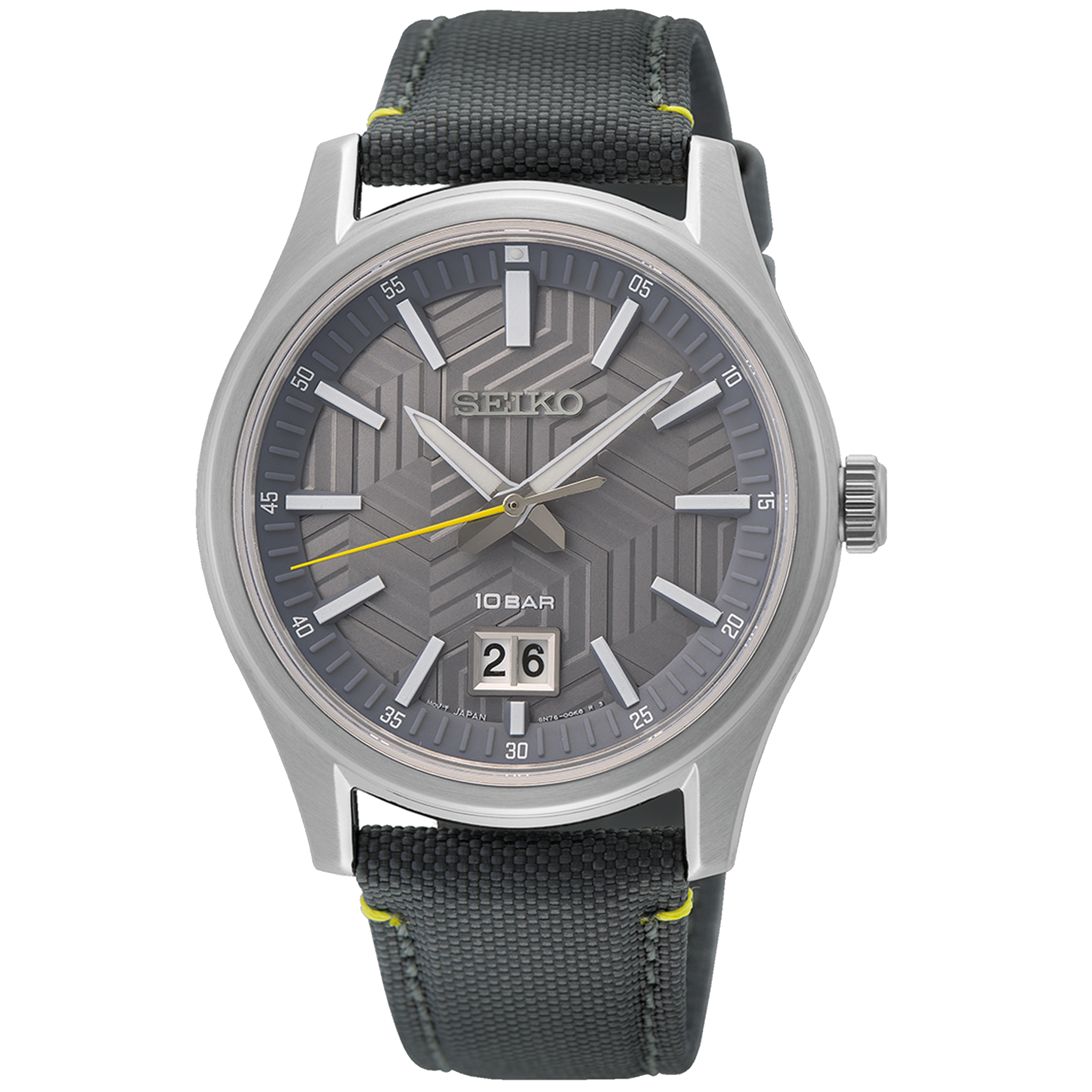 Seiko Conceptual SUR543P1 – 40mm Quartz Watch, Sapphire Crystal, Nylon Strap, LumiBrite Hands, 10 Bar Water Resistance