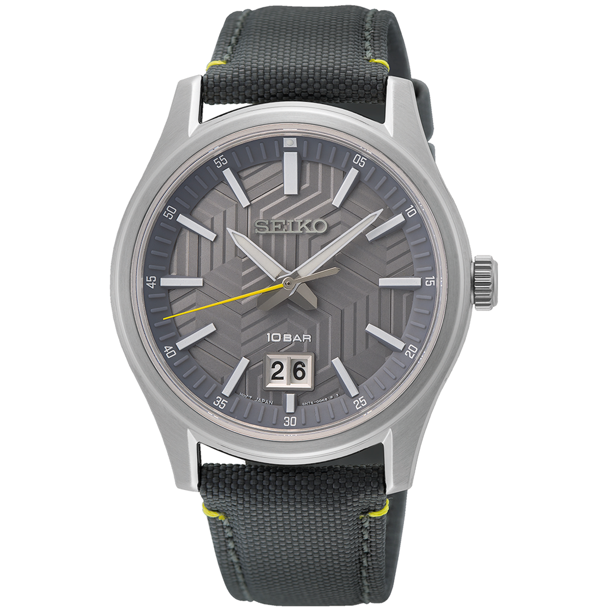 Seiko Conceptual SUR543P1 – 40mm Quartz Watch, Sapphire Crystal, Nylon Strap, LumiBrite Hands, 10 Bar Water Resistance