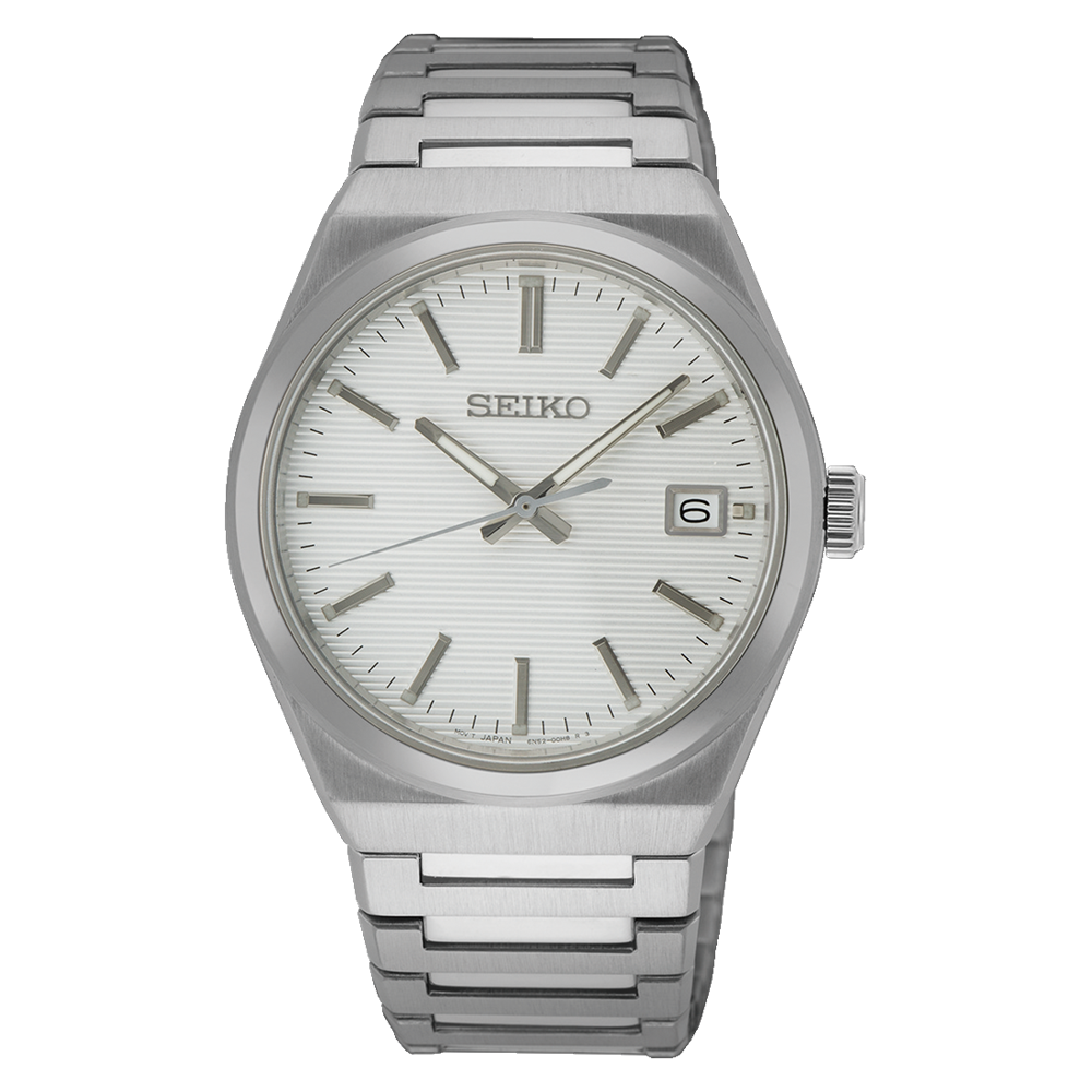 Seiko Classic SUR553P1 – 38mm Quartz Watch, White Dial, Stainless Steel Bracelet, Sapphire Crystal, 10 Bar Water Resistance