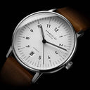 Sternglas SELECTA 38mm Automatic Watch S02-SE01-VI14, White Dial, Sapphire Crystal, Vintage Mahogany Leather Strap, 5 ATM Water Resistant