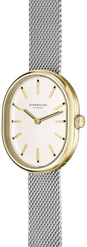 Sternglas ELUISA 33mm Quartz Watch S01-EL20-MI10, Silver Dial, Sapphire Crystal, Milanaise Silver Mesh Strap, 5 ATM Water Resistant