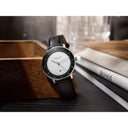 Sternglas HAMBURG EDITION BAUHAUS 42mm Quartz Watch S01-HHB10-EB02, Silver-Graphite Dial, Sapphire Crystal, Black Leather Strap, 5 ATM Water Resistant