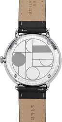 Sternglas HAMBURG EDITION BAUHAUS 42mm Quartz Watch S01-HHB10-EB02, Silver-Graphite Dial, Sapphire Crystal, Black Leather Strap, 5 ATM Water Resistant