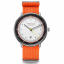 Sternglas HAMBURG Edition Hafen 42mm Watch S01-HHH16-FI02, Grey Dial, Sapphire Crystal, Signal Orange Nylon Strap, 5 ATM Water Resistant