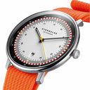 Sternglas HAMBURG Edition Hafen 42mm Watch S01-HHH16-FI02, Grey Dial, Sapphire Crystal, Signal Orange Nylon Strap, 5 ATM Water Resistant