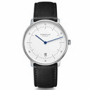 Sternglas Naos 38mm Quartz Watch S01-NA01-MO01, White Silver Dial, Sapphire Crystal, Premium Black Modena Leather Strap, 5 ATM Water Resistant