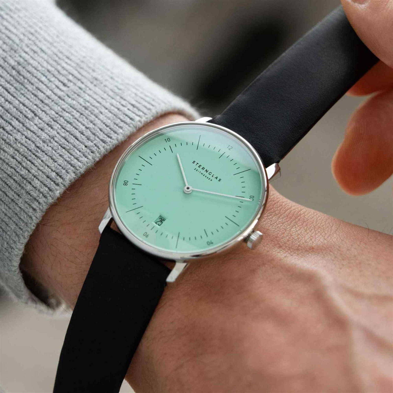 Sternglas Naos 38mm Quartz Tiffany Dial Black Strap Men’s Watch