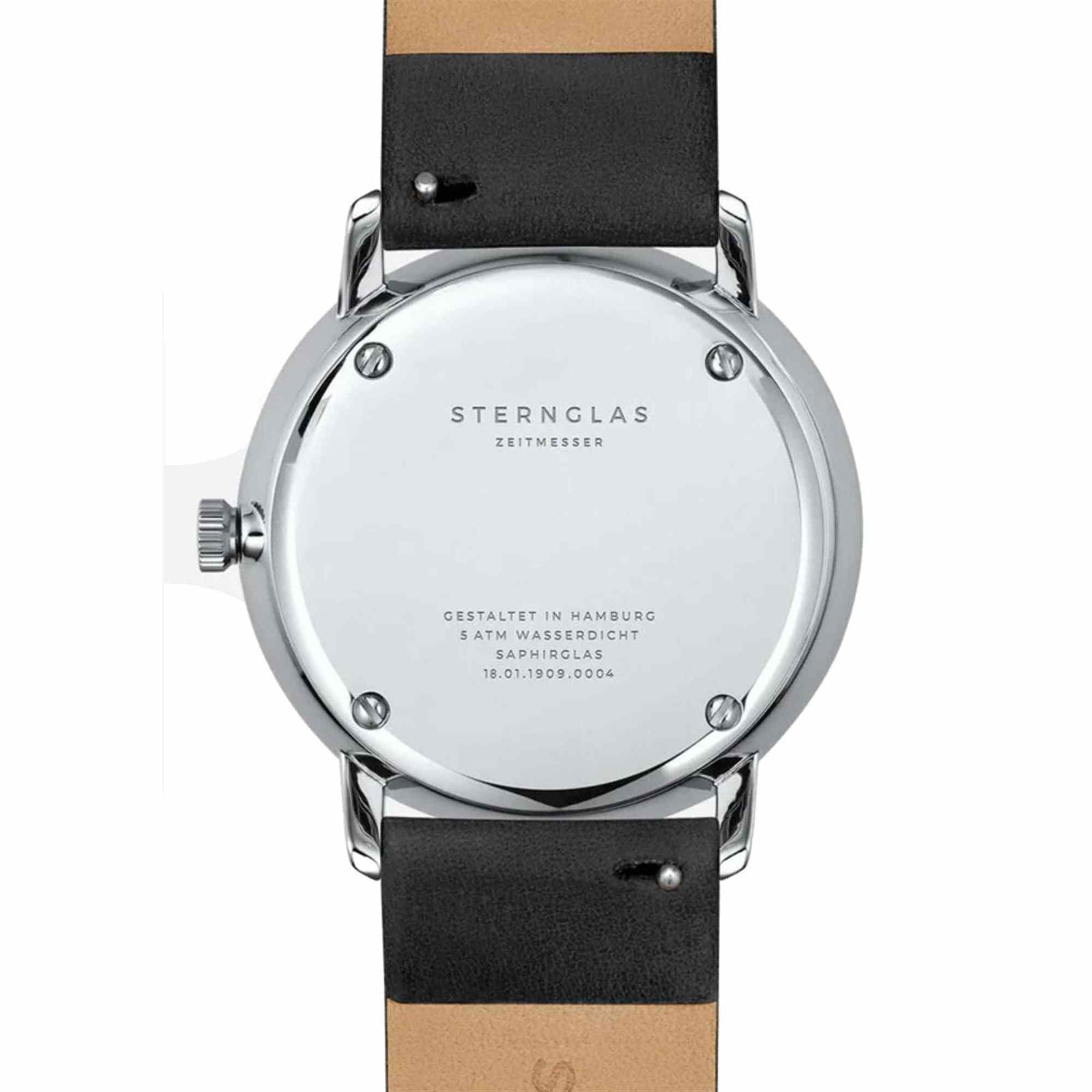 Sternglas NAOS 38mm Quartz Watch S01-NA38-PR07, Light Brown Dial, Sapphire Crystal, Premium Black Leather Strap, 5 ATM Water Resistant