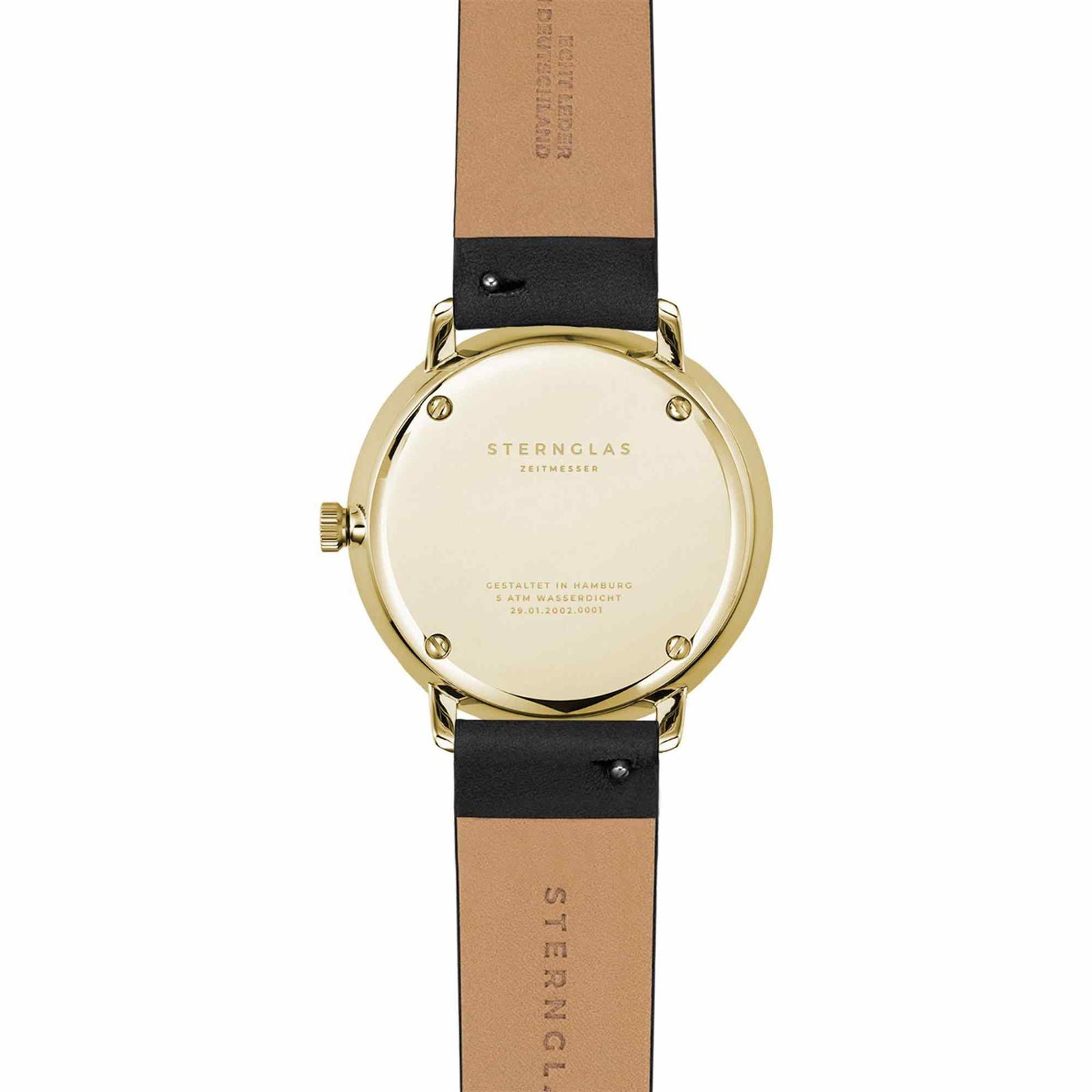 Sternglas Naos XS 33mm Quartz Watch S01-ND02-KL08, White Gold Dial, Sapphire Crystal, Premium Black Leather Strap, 5 ATM Water Resistant