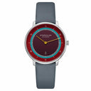 Sternglas NAOS XS Edition Argo 33mm Quartz Watch S01-NDA24-KL10, Satin Red Dial, Sapphire Crystal, Klassik Ice Blue Leather Strap, 5 ATM Water Resistant