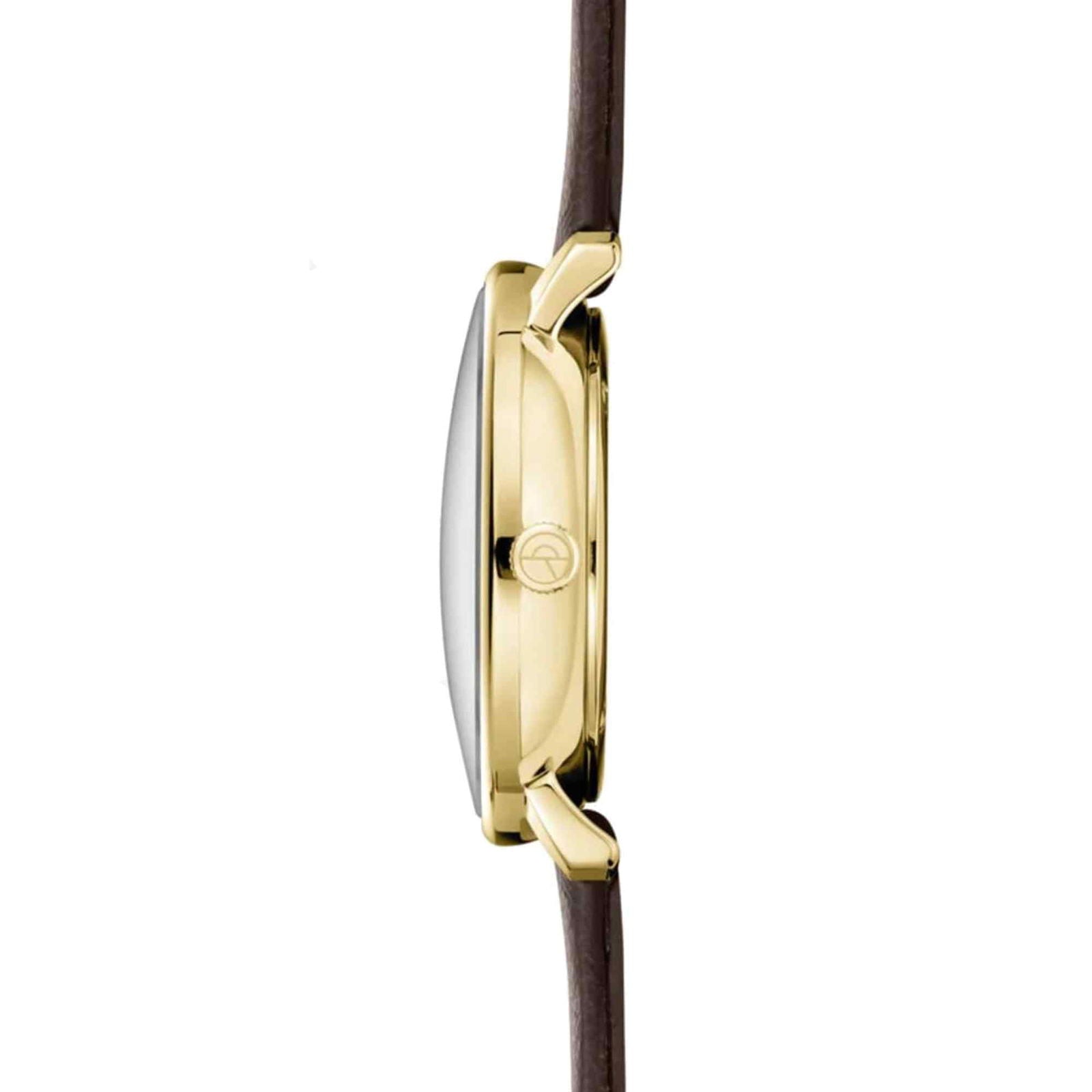 Sternglas Naos XS Edition 33mm Watch S01-NDP07-KL18, Blue Mother of Pearl Dial, Sapphire Crystal, Dark Brown Leather Strap, 5 ATM Water Resistant