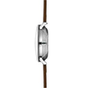 Sternglas Naos/A 38mm Automatic Watch S02-NA01-PR04, White Silver Dial, Sapphire Crystal, Premium Dark Brown Leather Strap, 5 ATM Water Resistant