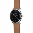 Sternglas Naos/A 38mm Automatic Watch S02-NA03-PR01, Black Silver Dial, Sapphire Crystal, Premium Brown Leather Strap, 5 ATM Water Resistant
