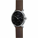 Sternglas Naos/A 38mm Automatic Watch S02-NA03-PR04, Black Silver Dial, Sapphire Crystal, Premium Dark Brown Leather Strap, 5 ATM Water Resistant