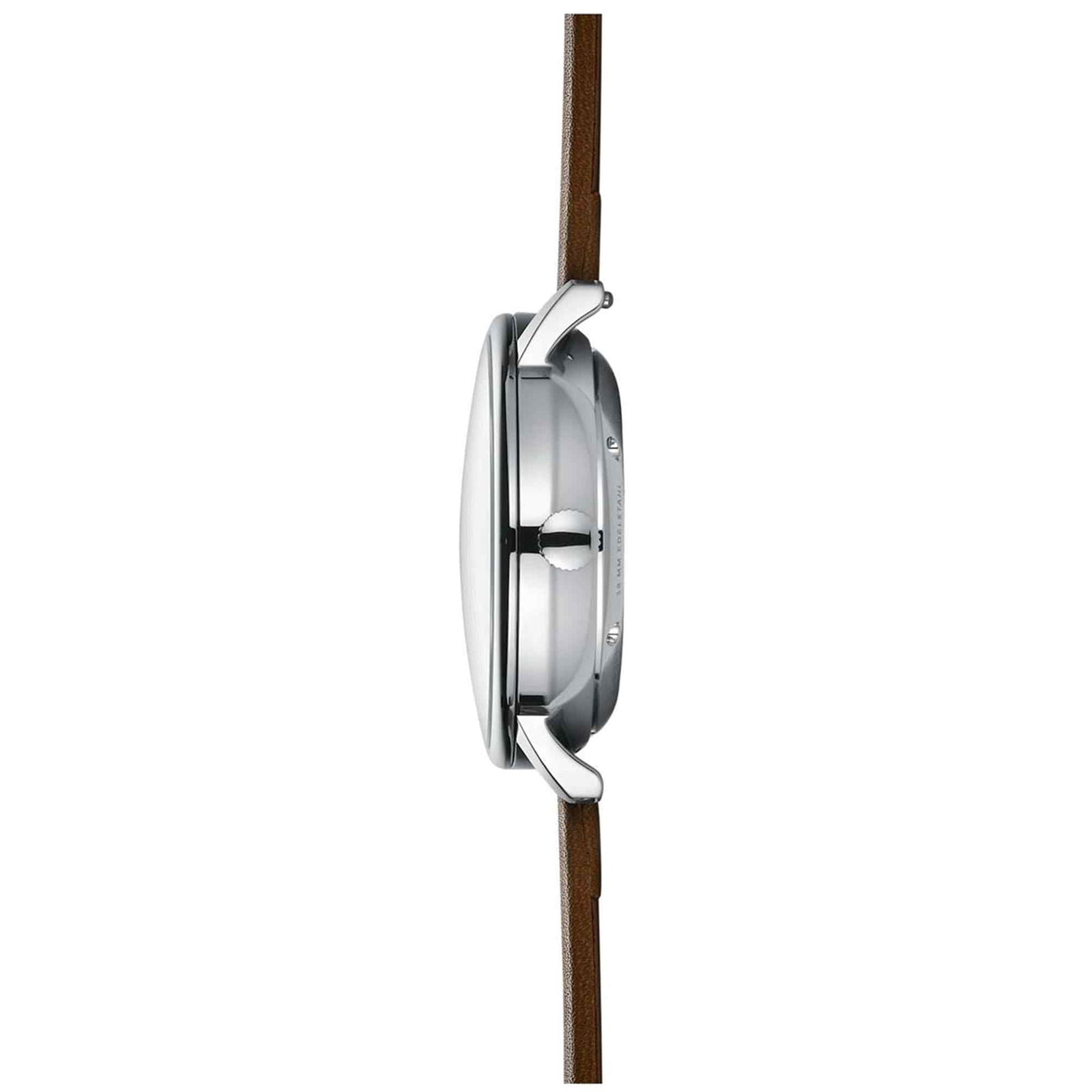 Sternglas Naos/A 38mm Automatic Watch S02-NA03-PR04, Black Silver Dial, Sapphire Crystal, Premium Dark Brown Leather Strap, 5 ATM Water Resistant
