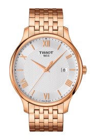Tissot Tradition Silver Dial Rose Gold PVD Men's Watch T063.610.33.038.00