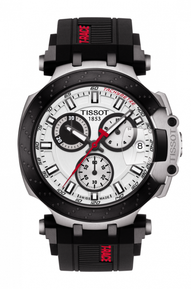 Tissot T-Race Chronograph Men's White Dial Silicone Strap Watch T115.417.27.011.00