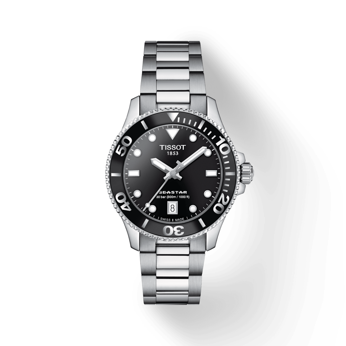 TISSOT Seastar 36mm 1000 Black Dial Steel Unisex Watch T120.210.11.051.00