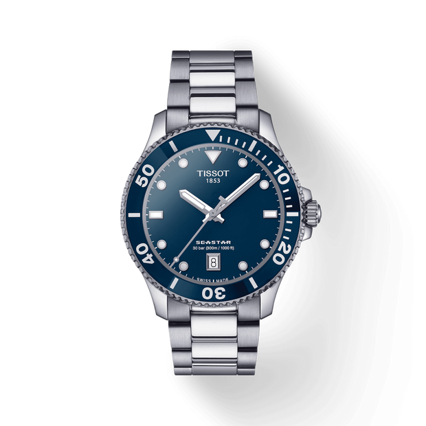 TISSOT Seastar 1000 40mm Blue Dial Steel Unisex Watch T120.410.11.041.00