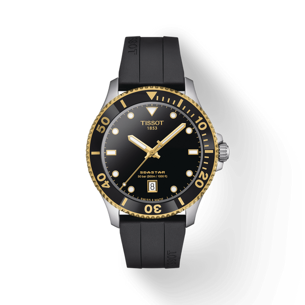 TISSOT Seastar 1000 40mm Black Dial Rubber Strap Unisex Watch T120.410.27.051.00