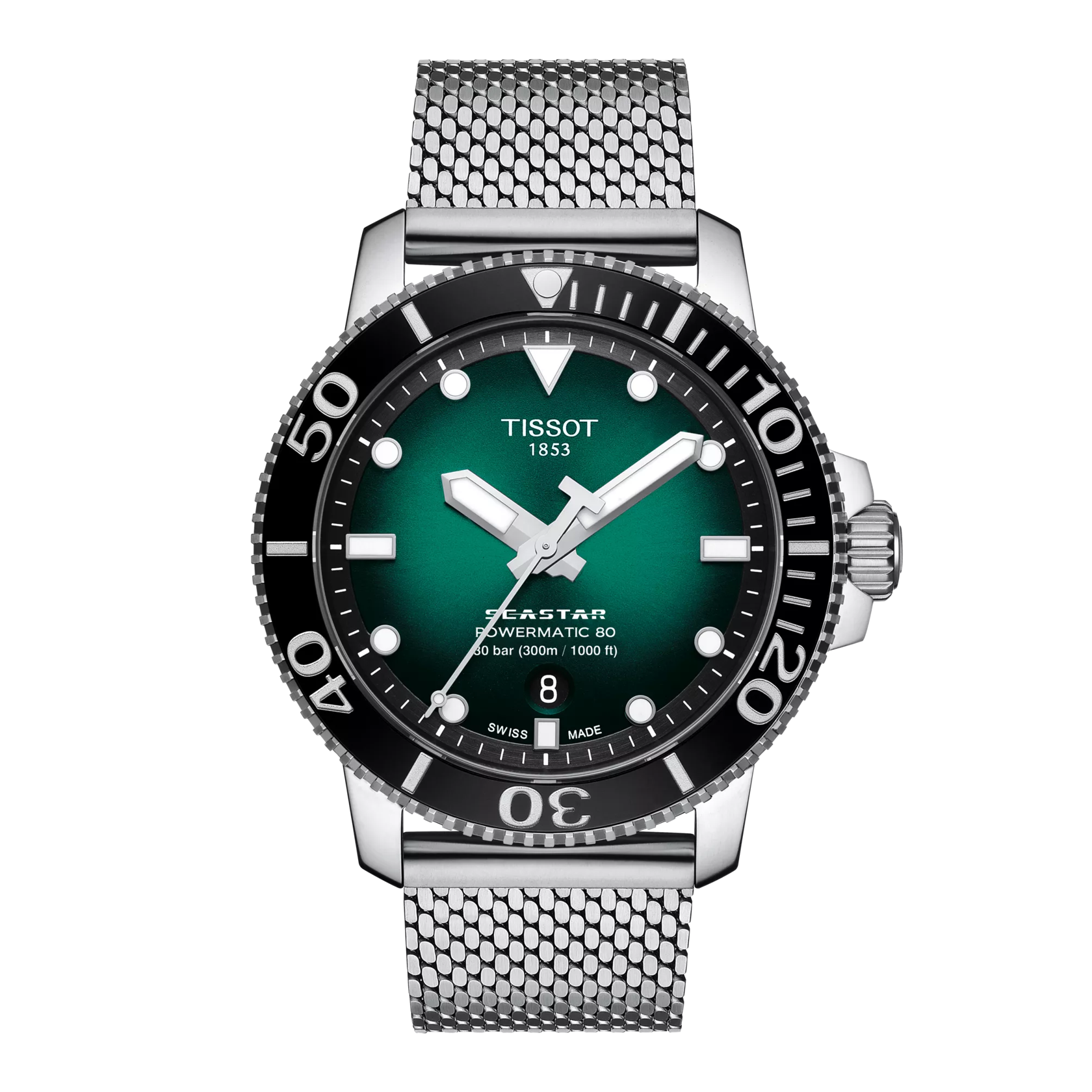 Tissot Seastar 1000 Powermatic 80 43mm Men's Graded Green-Black Dial Watch T120.407.11.091.00