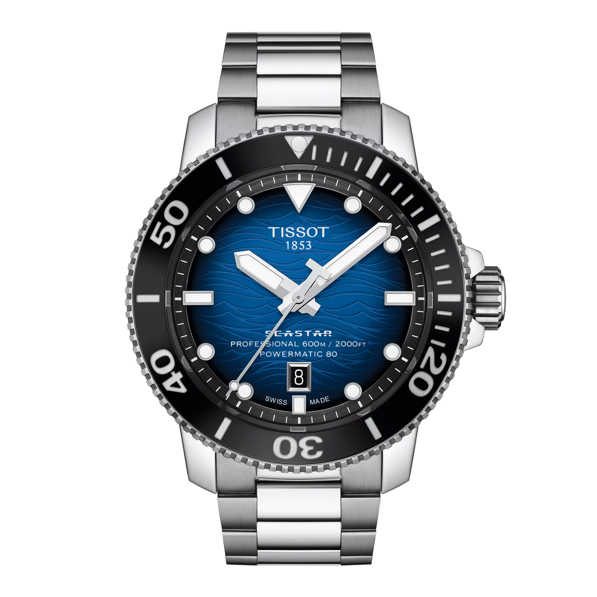 Tissot Seastar 2000 Professional Powermatic 80 46mm Men's Graded Blue-Black Dial Watch T120.607.11.041.01