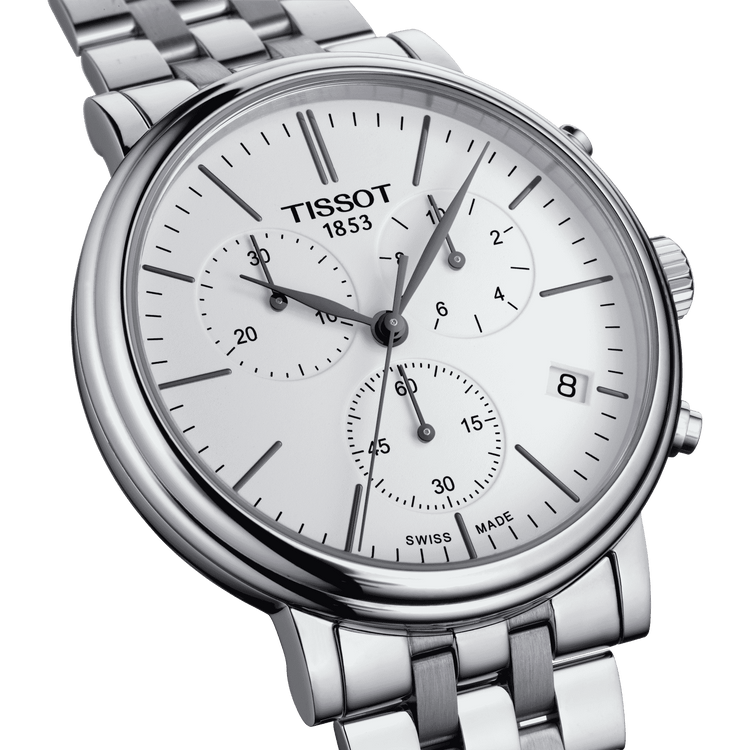 Tissot T-Classic Carson Premium Chronograph Quartz White Dial Men's Watch