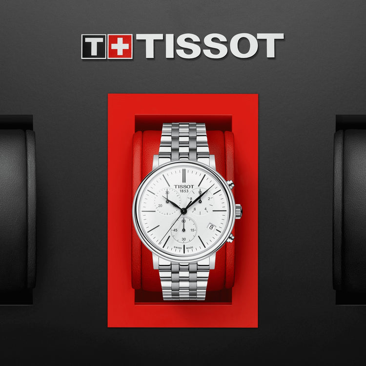Tissot T-Classic Carson Premium Chronograph Quartz White Dial Men's Watch