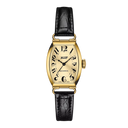 Tissot Heritage Porto Mechanical Small Lady 22mm Watch T1281613626200, Tonneau Case, Ivory Dial, Swiss Mechanical, See-Through Caseback, Black Leather Strap, 30m Water Resistance