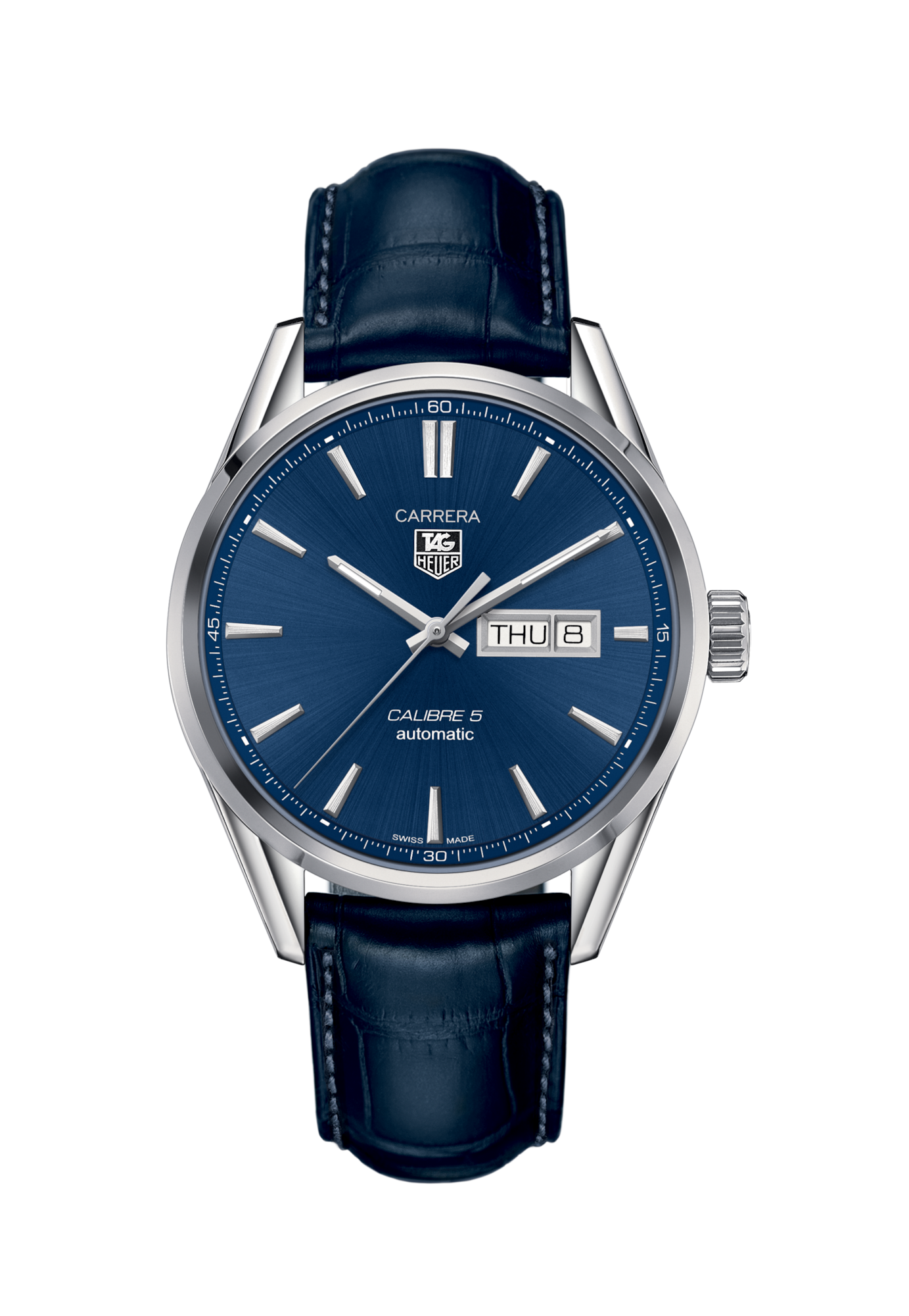 Tag Heuer Carrera Automatic Blue Alligator Strap Men's Watch WAR201E.FC6292