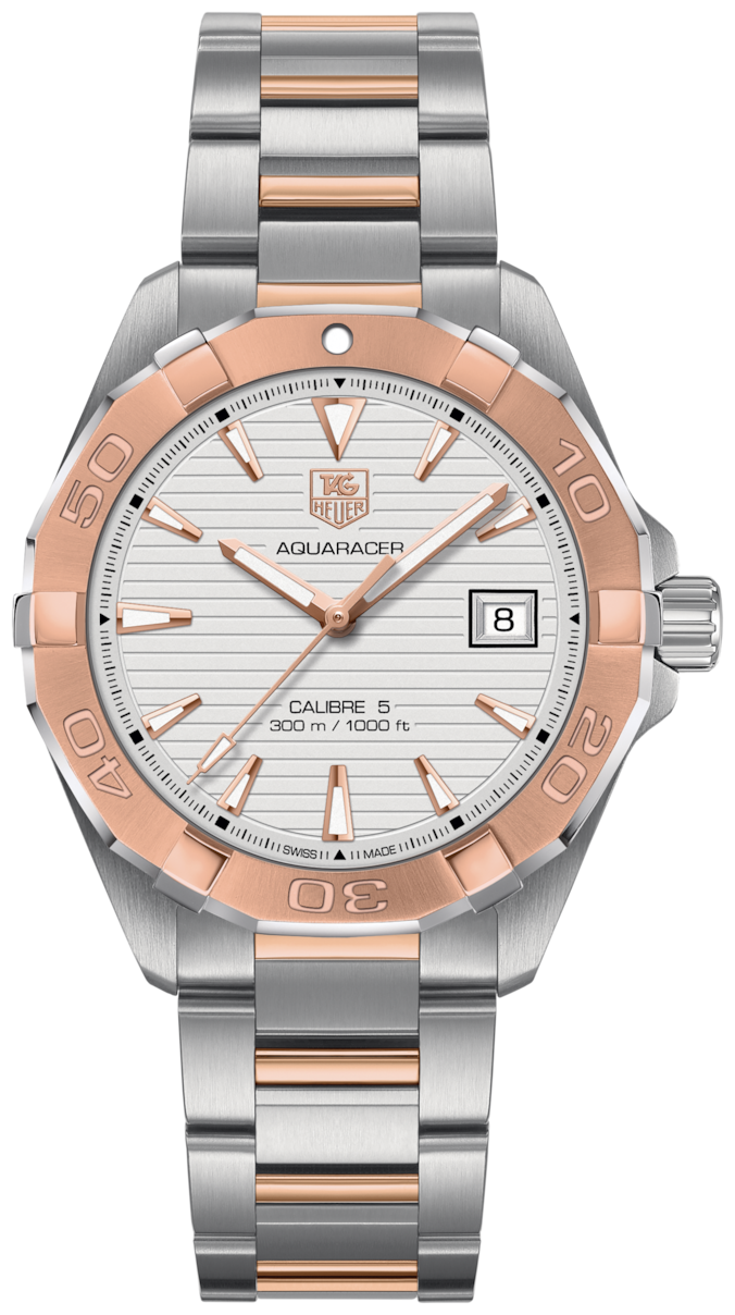 Tag Heuer Aquaracer 18k Rose Gold Calibre 5 Automatic 41 mm Men's Watch WAY2150.BD0911