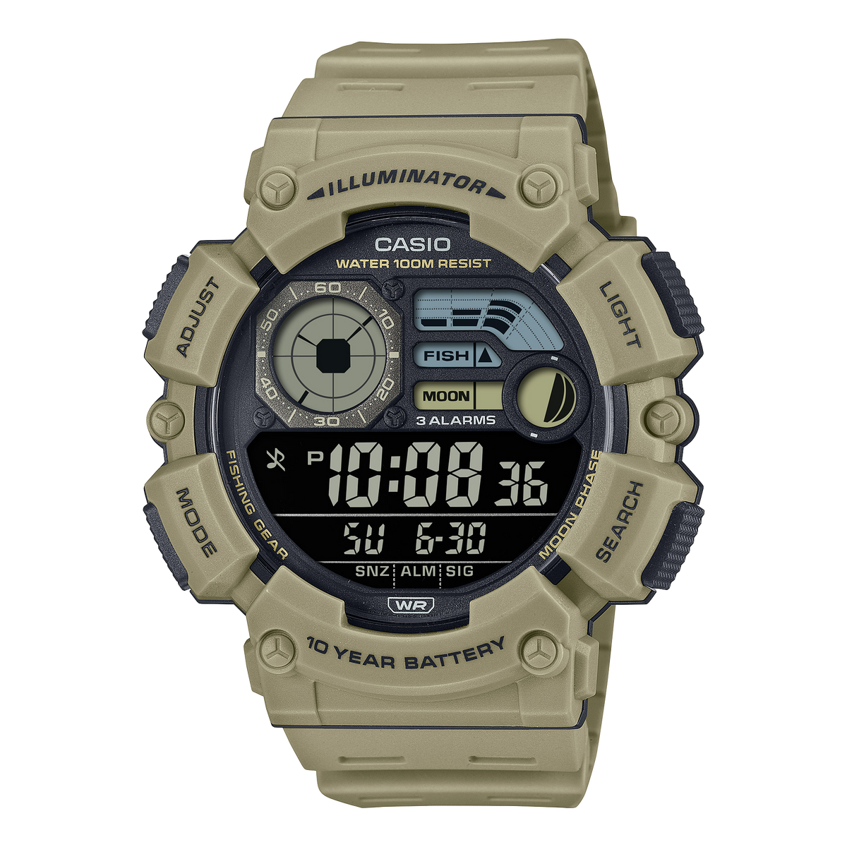 Casio Fishing Gear Digital Watch WS-1500H-5BV