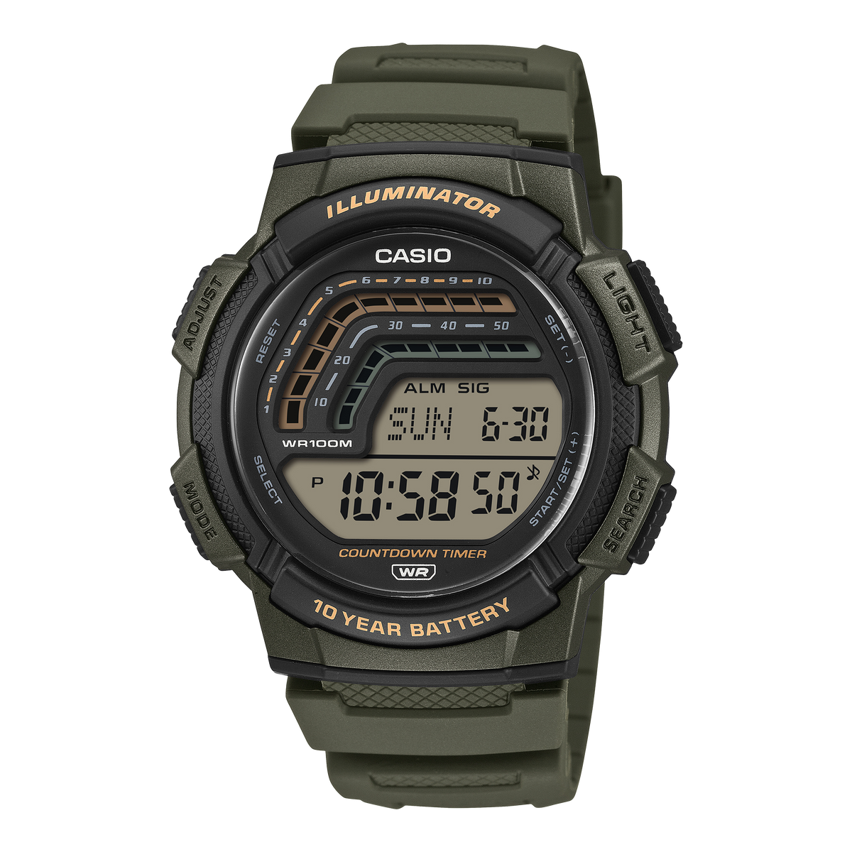 Casio Sports Timer Digital Watch WS-1800-3AV