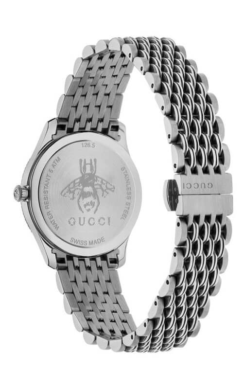 Gucci G-Timeless YA1265019 Ladies Watch – 29mm Stainless Steel, Silver Dial, Sapphire Crystal, Swiss Quartz Movement, Water Resistant