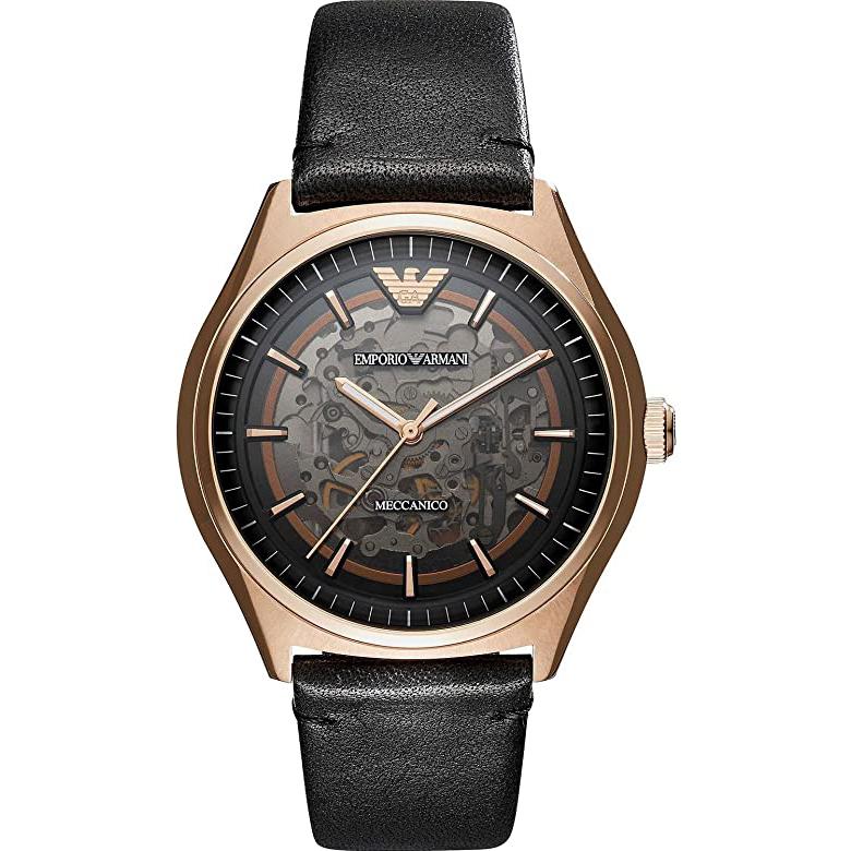 Emporio Armani AR60004 Rose Gold Skeleton 44mm Mens Watch