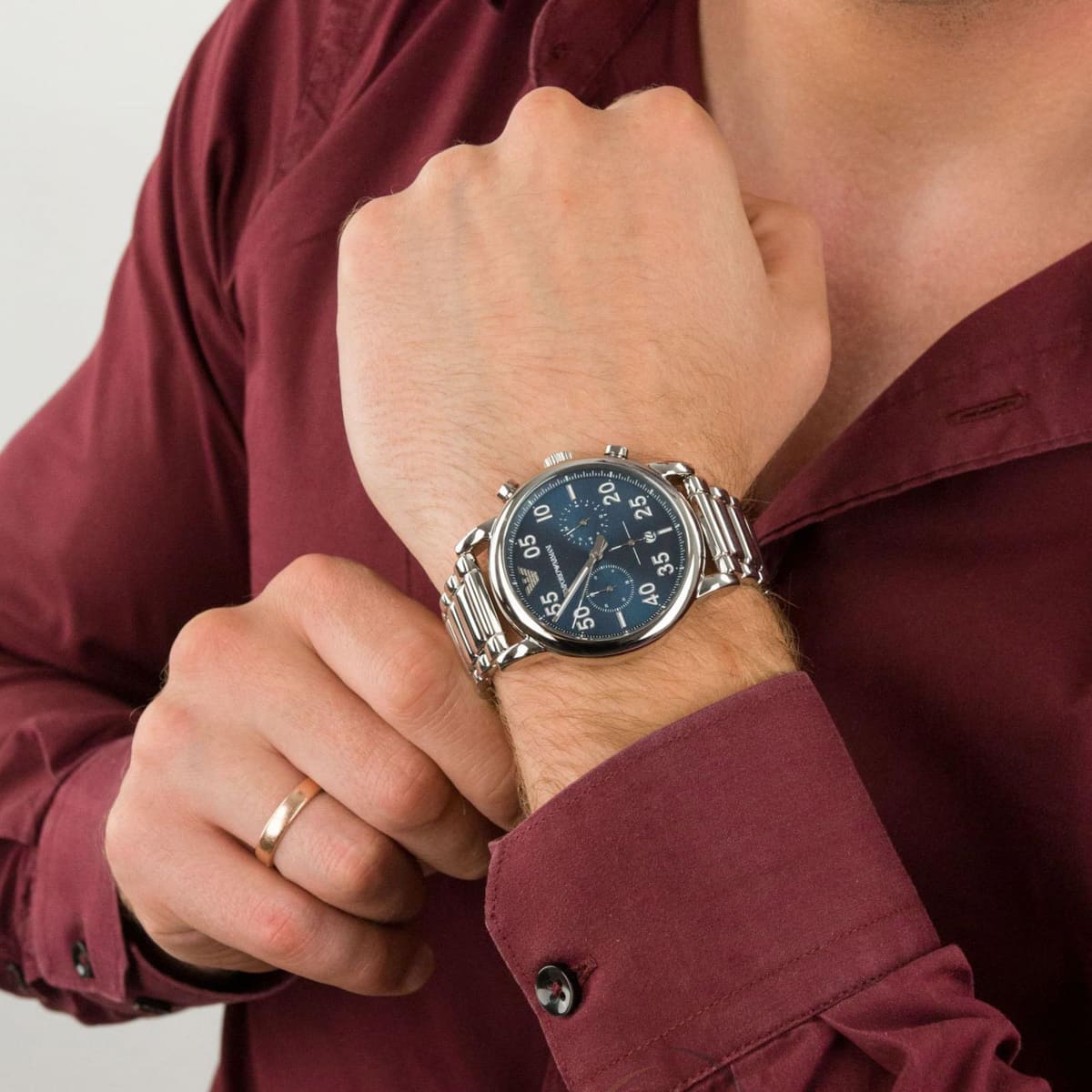 Emporio Armani Luigi 43mm Quartz Blue Dial Men's Watch AR11132