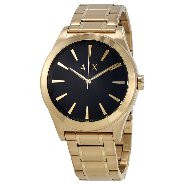 Armani Exchange Nico Black Dial Gold Plated Men's Watch AX2328