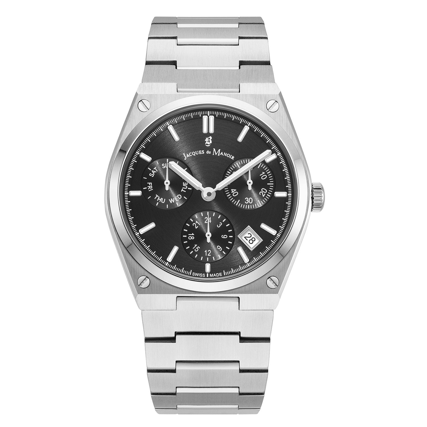 Jacques Du Manoir Horizon Gents Multifunction 41mm Quartz Black Dial Men's Watch JWN05701