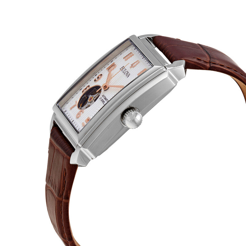 Bulova Sutton 33.1 x 49mm Automatic Silver White Dial Men's Watch 96A268