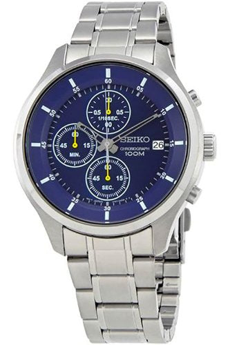 Seiko Neo Sports Chronograph Men's Watch SKS537P1 – Japanese Made 42mm Quartz Watch, Stainless Steel, Hardlex Crystal, Chronograph, 100M Water Resistance