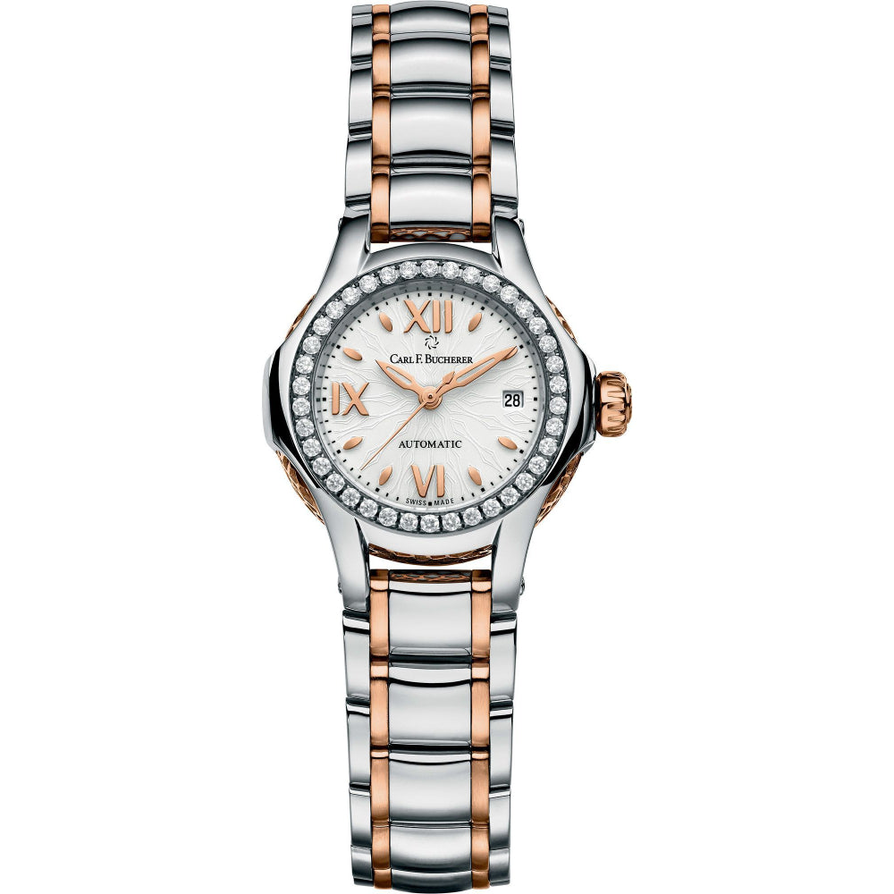 Carl F. Bucherer Pathos Queen Women's 26.5mm Watch 00.10551.07.25.31 – Swiss Made, Automatic Movement, Diamond Bezel, Date Feature, 30m Water Resistance