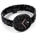Swarovski Cosmopolitan Black Crystal & Rose Tone Watch – PVD Coated Case & Bracelet | Swiss-Made Quartz Timepiece