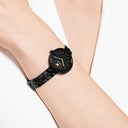 Swarovski Cosmopolitan Black Crystal & Rose Tone Watch – PVD Coated Case & Bracelet | Swiss-Made Quartz Timepiece