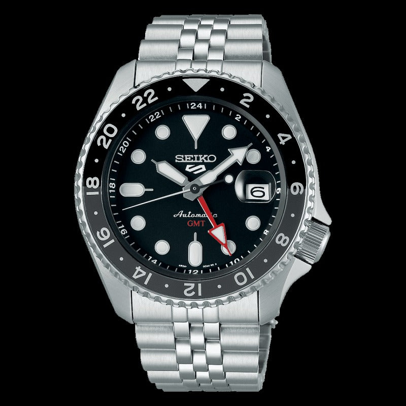 Seiko 5 Sports ‘Black Grape’ GMT SSK001K1 – Japanese Made Automatic Watch, 42.5mm, Hardlex Crystal, Stainless Steel, 100M Water Resistance