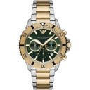 Emporio Armani AR11586 43mm Bicolor Black Dial Mens Watch