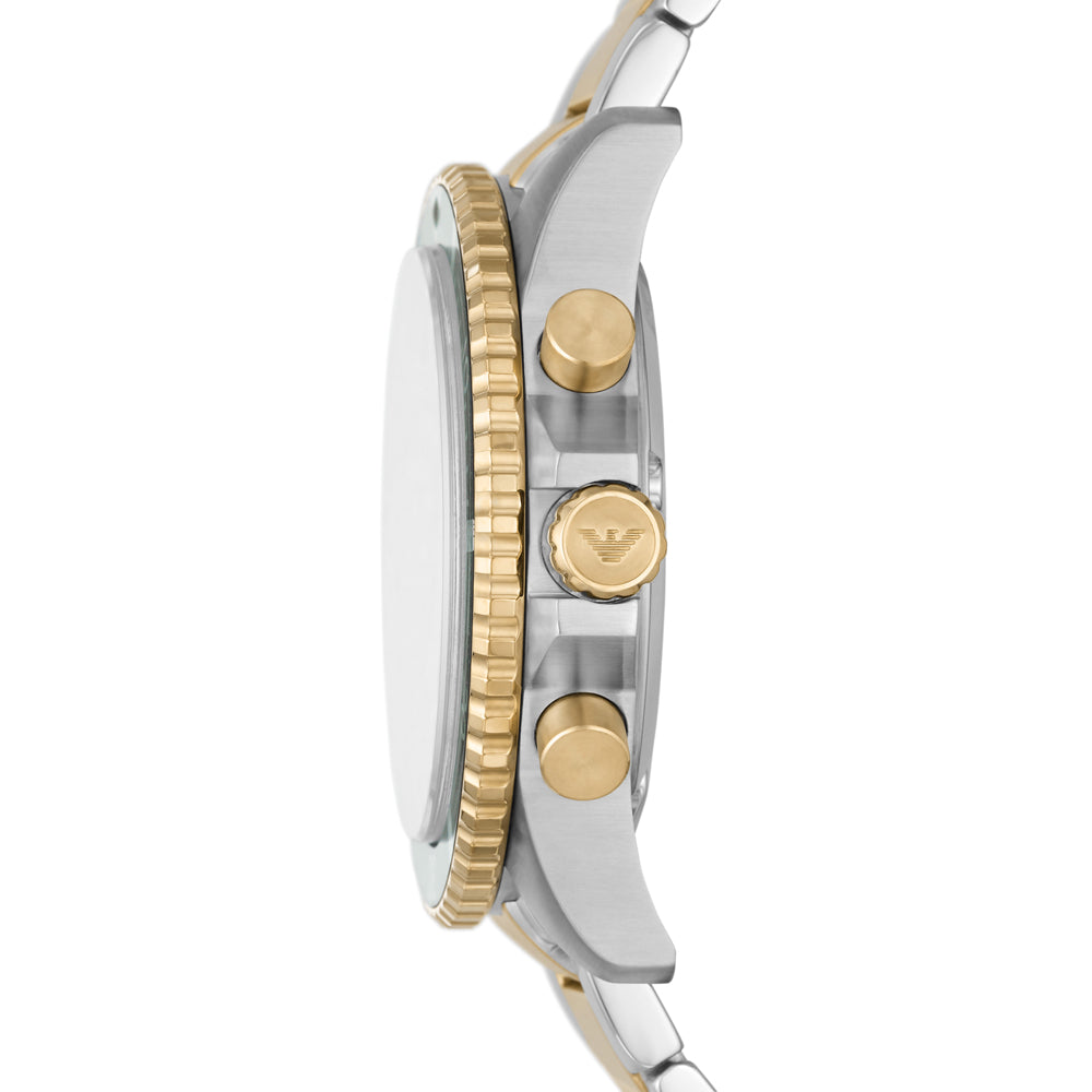 Emporio Armani AR11361 Green Dial Two-Tone Stainless Steel Mens Watch