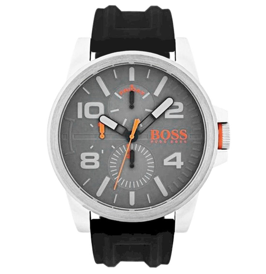 Hugo Boss Men’s Watch Black Rubber Strap Detroit Grey