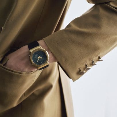 Casio G-Shock GM2100G-1A9 Watch | Gold Ion-Plated Metal Bezel, Black &amp; Gold, 200M Water Resistant