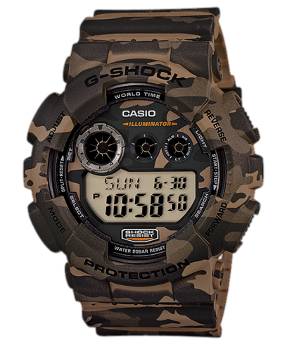 Casio G-Shock GD120CM-5 Watch | Camouflage Series, Multi Time, Super Illuminator, 200M Water Resistant